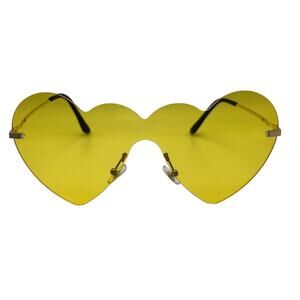 7008 | Yellow Rimless Heart Sunglasses
